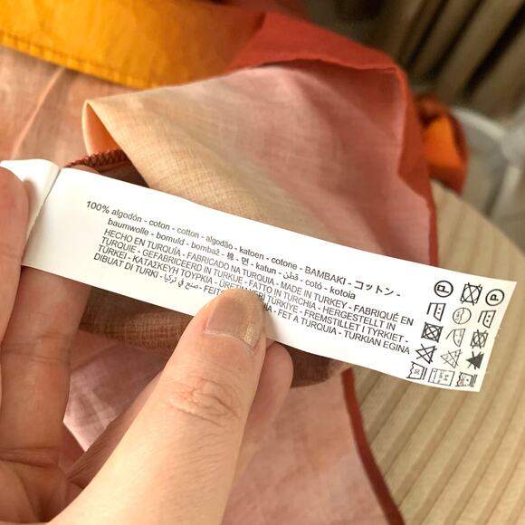 Zara Tie Dye Print Oversized Blouse with Tie in Orange - Picture 10 of 10